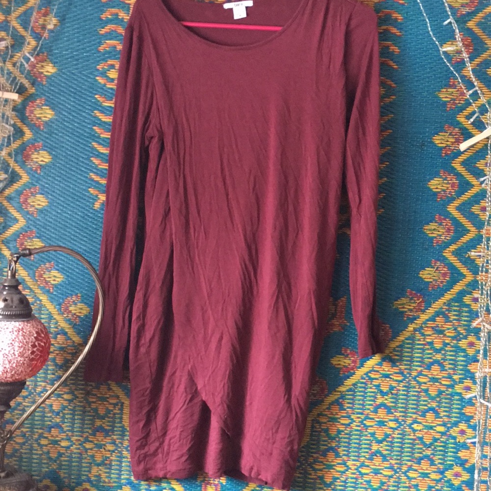 Long sleeve dress with flap in front